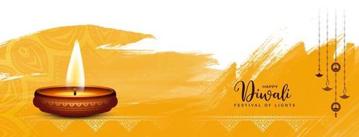 Beautiful Happy Diwali festival cultural classic banner design vector
