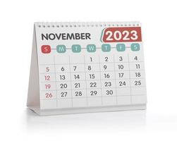 calendario de escritorio de noviembre de 2023 foto