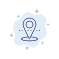 Location Pin Point Blue Icon on Abstract Cloud Background vector