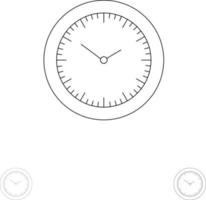 Time Watch Minutes Timer Bold and thin black line icon set vector