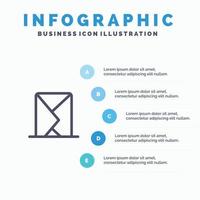 Email Envelope Mail Message Sent Line icon with 5 steps presentation infographics Background vector