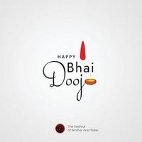 feliz bhai dooj tipografía publicación en redes sociales vector