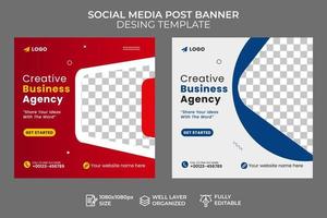 Digital Marketing Social Media Post Template, Digital Business Marketing Social Media Banner, creative business agency, Corporate advertising vector