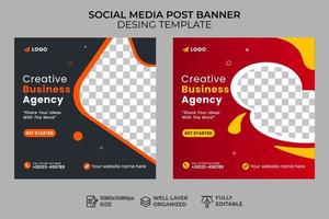 Digital Marketing Social Media Post Template, Digital Business Marketing Social Media Banner, creative business agency, Corporate advertising vector