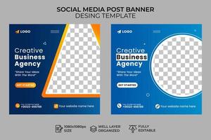 Digital Marketing Social Media Post Template, Digital Business Marketing Social Media Banner, creative business agency, Corporate advertising vector