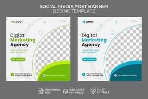 Digital Marketing Social Media Post Template, Digital Business Marketing Social Media Banner, creative business agency, Corporate advertising vector