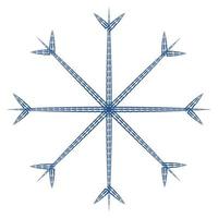 Abstract snowflake dashed patterned lines patterned in trendy wintry hues blue. Icon. Isolate vector