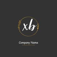 XB Initial handwriting and signature logo design with circle. Beautiful design handwritten logo for fashion, team, wedding, luxury logo. vector