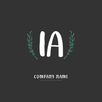 ia letra inicial y diseño de logotipo de firma con círculo. hermoso diseño de logotipo escrito a mano para moda, equipo, boda, logotipo de lujo. vector