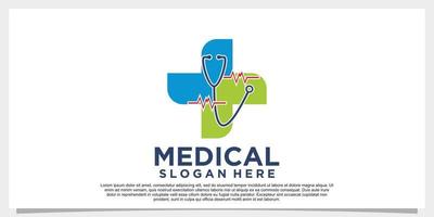 medical logo design vector with creative concept