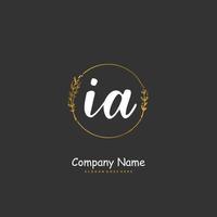 ia letra inicial y diseño de logotipo de firma con círculo. hermoso diseño de logotipo escrito a mano para moda, equipo, boda, logotipo de lujo. vector