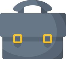 Grey Suitcase. Grey case. Cartoon flat illustration. Business bag icon vector