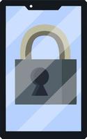 Icon for the app. Protecting your phone from a virus. Cartoon flat illustration. Closed lock vector