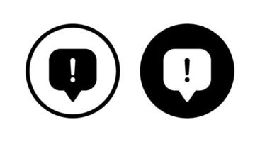 Speech bubbles with exclamation mark, report, warning icon vector isolated on circle background