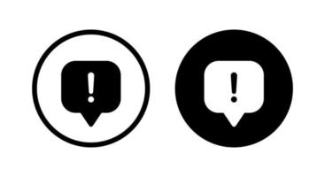 Speech bubbles with exclamation mark, report, warning icon vector isolated on circle background