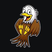 cute baby eagle funny illustration vector