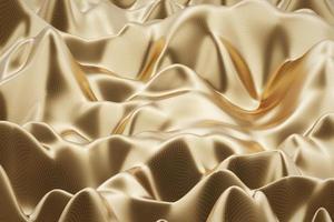 Digital wire-frame Gold Abstract Background 3D Rendering. photo
