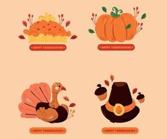 Happy Thanksgiving Badges Collection vector