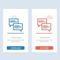 Chat Comment Message Education  Blue and Red Download and Buy Now web Widget Card Template vector