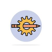 Content Writing Design Development Gear Production Abstract Circle Background Flat color Icon vector