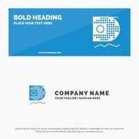 Data Science Data Science Mining SOlid Icon Website Banner and Business Logo Template vector