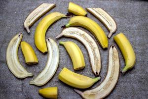 Banana slices background. photo