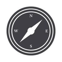 compass rose navigation cartography expedition silhouette design icon vector
