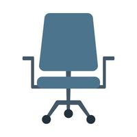 armchair furniture office supply stationery work flat style icon vector