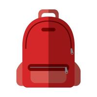 school education backpack equipment flat icon with shadow vector