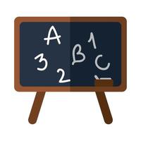 school education blackboard with tripod flat icon with shadow vector