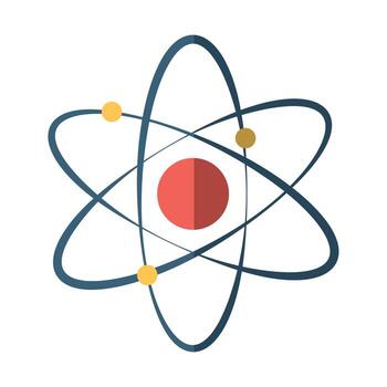 molecule atom science flat icon with shadow vector