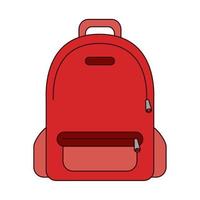 línea de equipo de mochila de educación escolar e icono de estilo de relleno vector