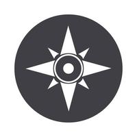 compass rose navigation cartography tool silhouette design icon vector