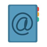 address book contact office supply stationery work flat style icon vector