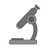 school education laboratory chemistry microscope line and fill style icon vector