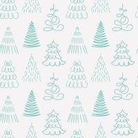 Merry Christmas and Happy New Year seamless pattern with various christmas tree. Modern hand draw illustrations. Colorful contemporary art vector