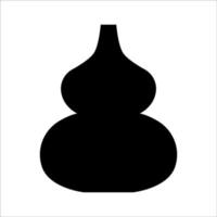 Black vector illustration of modern ceramic vase. Single element in trendy boho style isolated on white background