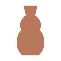 Vector illustration of modern ceramic vase. Single element in trendy boho style isolated on white background