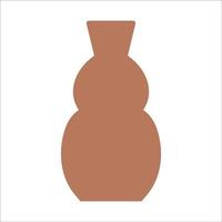 Vector illustration of modern ceramic vase. Single element in trendy boho style isolated on white background