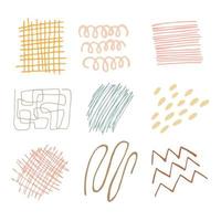 Set of abstract doodle elements for design. Trend style, new form, flat, hand draw. For sublimation, posters, postcards, prints vector