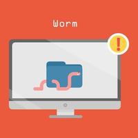 Types of Cyber Attacks Worm vector