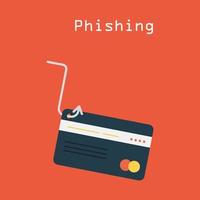 ilustración de ciberataque de phishing vectorial vector