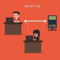 Vector Spoofing Cyberattack Illustration