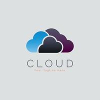 Data Cloud storage modern logo template design for brand or company and other vector