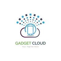 diseño de plantilla de logotipo moderno de almacenamiento de datos de nube móvil de gadget para marca o empresa y otros vector