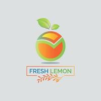 Fresh lemon lime fruit modern logo template design for brand or company and other vector