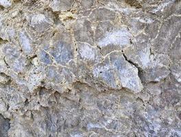 Close up view at a natural limestone wall in the mountains. photo