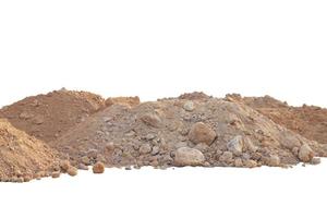 Pile of lateritic soil for construction site isolated on white background included clipping path. photo