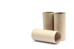 Empty toilet paper roll isolate on white background. photo