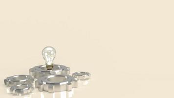 The lightbulb and gear for creative or idea concept 3d rendering photo